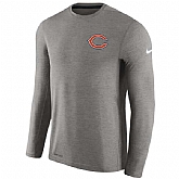 Men's Chicago Bears Nike Charcoal Coaches Long Sleeve Performance T-Shirt,baseball caps,new era cap wholesale,wholesale hats